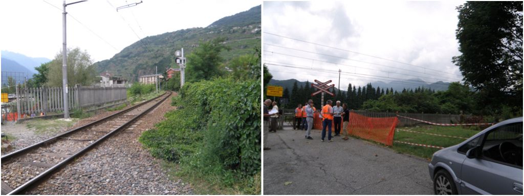 les deux  traversées ferroviaires avant travaux