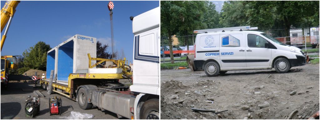 un moyen de transport sur le chantier